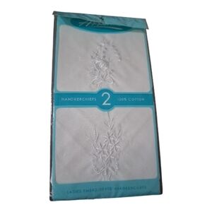 Elegant White Embroidered Handkerchiefs